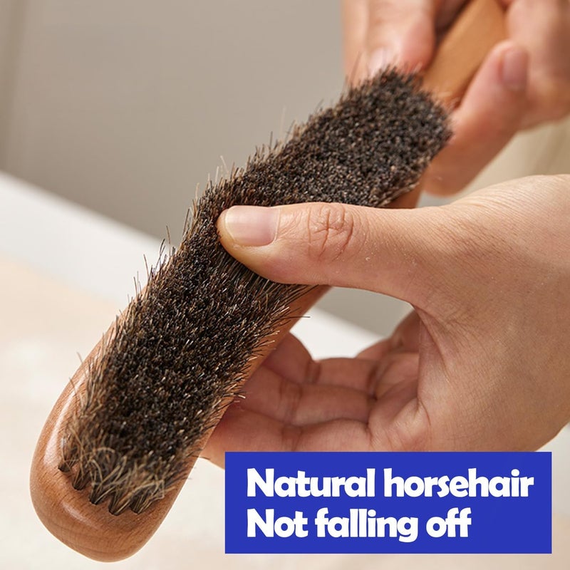 YUANSHAO Cleaning Brush for Bread Proofing Baskets/Countertops/Wood Pulp Banneton/Proofing Cloth,Horse Hair Brush for Cleaning Flour,Natural Wood Handle,Banneton Brush,Hang Hole Design - Image 3